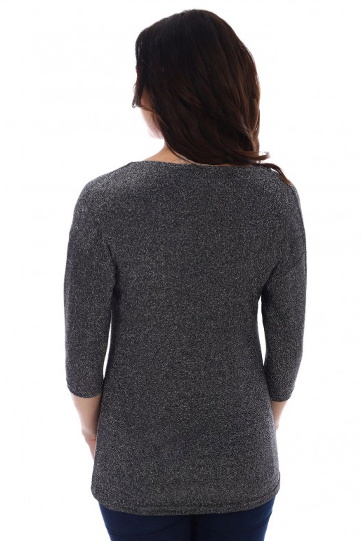 Фото товара 17574, серая блуза с воротом качель